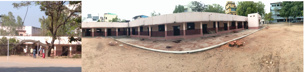 A play area was set up for the primary children